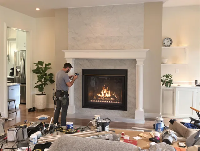 Newly installed fireplace by Richmond Hill Chimney Sweep in Richmond Hill, GA